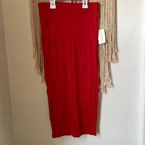 Brand New Forever 21 Pencil Cut Skirt.with a slit on the left.Red Orange